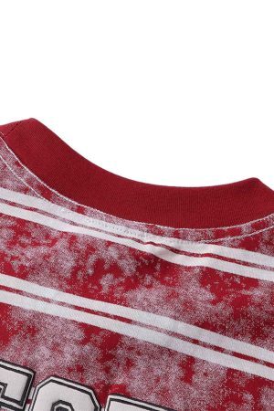 Concert Outfit Graphic Lettering Striped Oversized T-Shirt