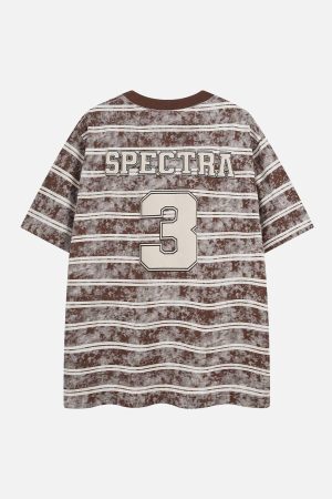 Concert Outfit Graphic Lettering Striped Oversized T-Shirt