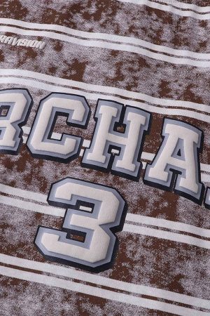 Concert Outfit Graphic Lettering Striped Oversized T-Shirt