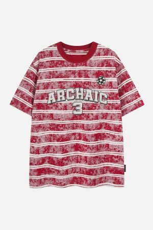 Concert Outfit Graphic Lettering Striped Oversized T-Shirt