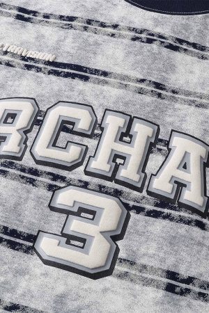 Concert Outfit Graphic Lettering Striped Oversized T-Shirt