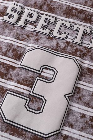 Concert Outfit Graphic Lettering Striped Oversized T-Shirt