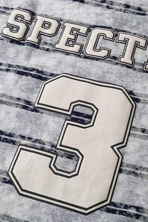 Concert Outfit Graphic Lettering Striped Oversized T-Shirt