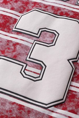 Concert Outfit Graphic Lettering Striped Oversized T-Shirt