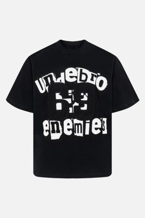 Concert Outfit Graphic Patch Letter Print T-Shirt