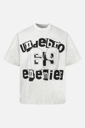 Concert Outfit Graphic Patch Letter Print T-Shirt