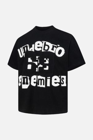 Concert Outfit Graphic Patch Letter Print T-Shirt