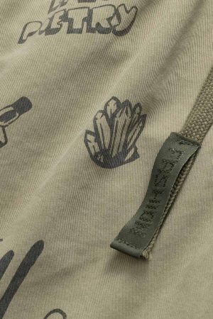 Concert Outfit Graphic Print Drawstring Shorts