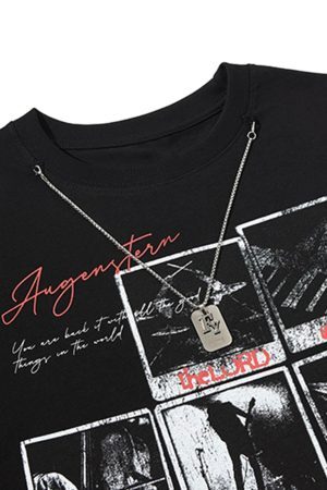 Concert Outfit Graphic Rock Singer Print Metal Tag Vest