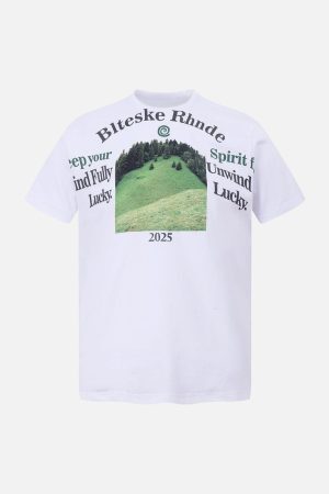 Concert Outfit Graphic Scenic Print T-Shirt