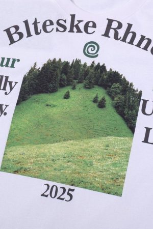 Concert Outfit Graphic Scenic Print T-Shirt