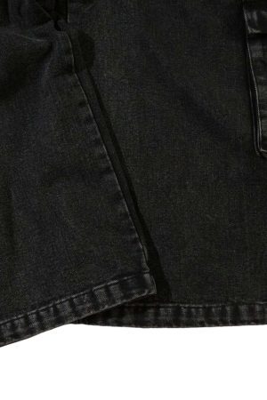 Concert Outfit Grommet Design Multi-Pocket Cargo Jeans