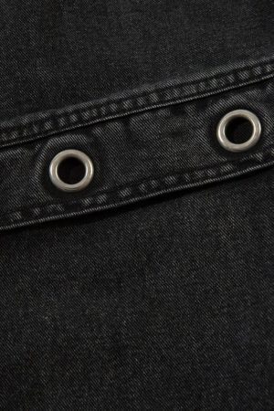 Concert Outfit Grommet Design Multi-Pocket Cargo Jeans