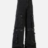 Concert Outfit Grommet Design Multi-Pocket Cargo Jeans