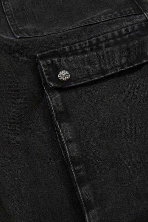 Concert Outfit Grommet Design Multi-Pocket Cargo Jeans