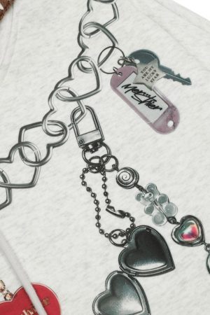 Concert Outfit Grunge Bear Graphic Washed Hoodie