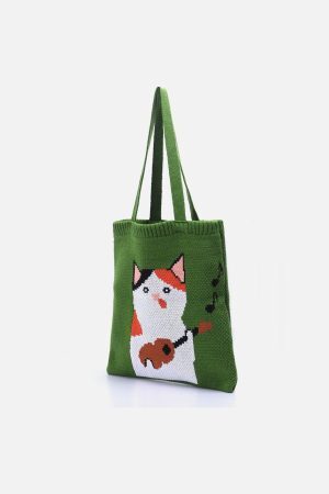 Concert Outfit Guitar Cat' Graphic Knitting Bag