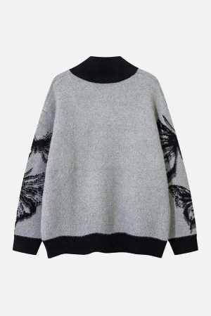 Concert Outfit Hand-Painted Butterfly Mohair Jacquard Cardigan