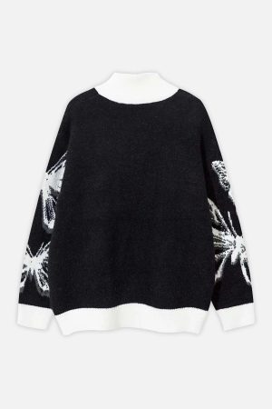 Concert Outfit Hand-Painted Butterfly Mohair Jacquard Cardigan