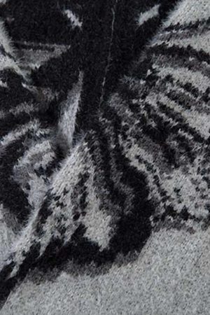 Concert Outfit Hand-Painted Butterfly Mohair Jacquard Cardigan