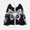 Concert Outfit Hand-Painted Butterfly Mohair Jacquard Cardigan