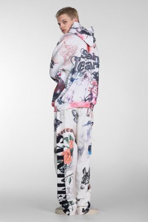 Concert Outfit Hand-Painted Ink Graffiti Hoodie