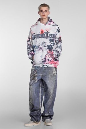 Concert Outfit Hand-Painted Ink Graffiti Hoodie