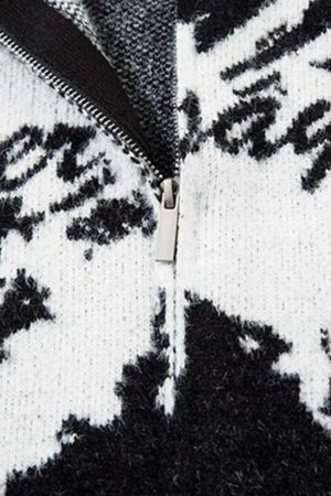 Concert Outfit Hand-Painted Slogan Butterfly Jacquard Cardigan