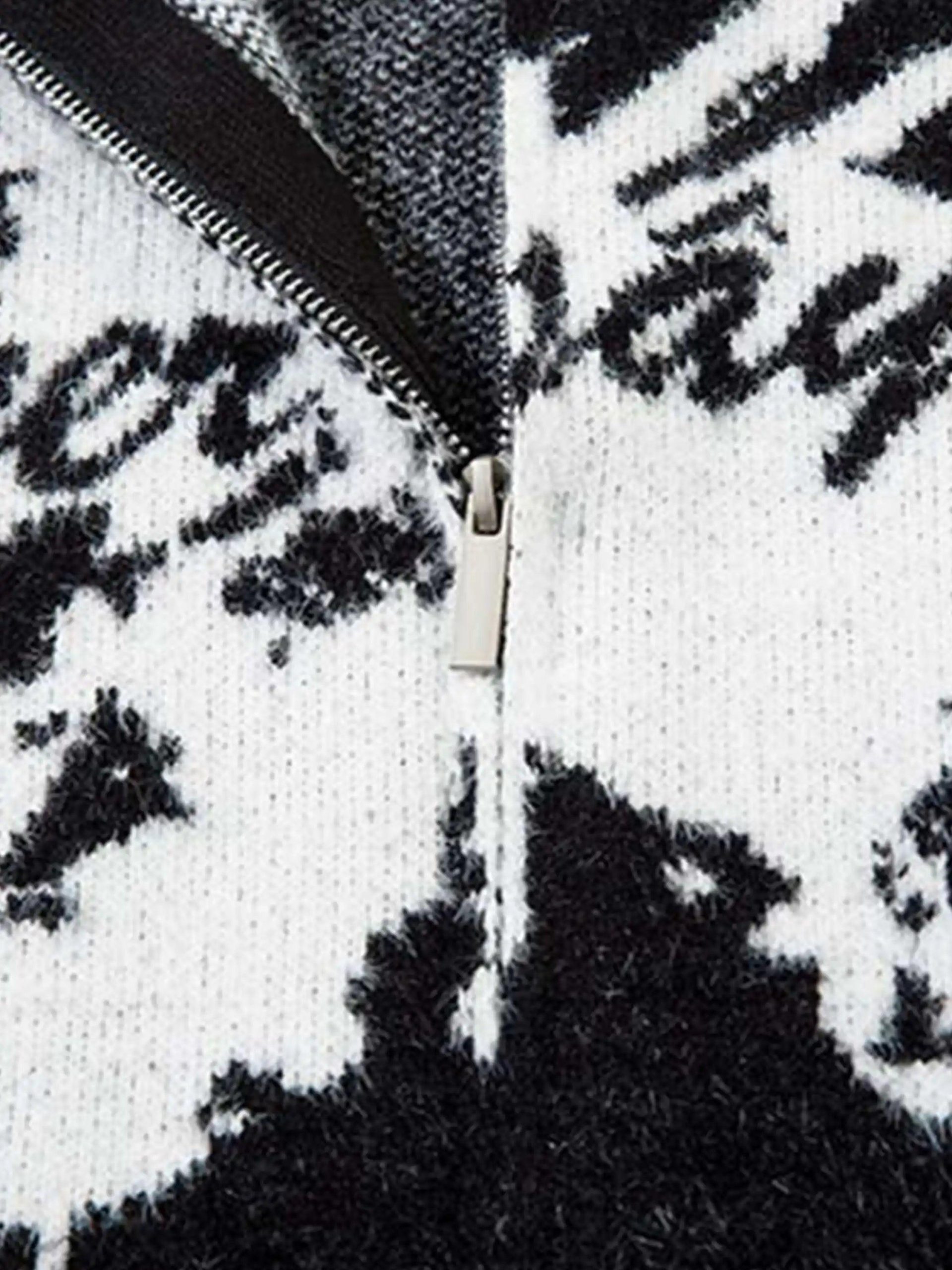 Concert Outfit Hand-Painted Slogan Butterfly Jacquard Cardigan Concert Outfit Hand-Painted Slogan Butterfly Jacquard Cardigan