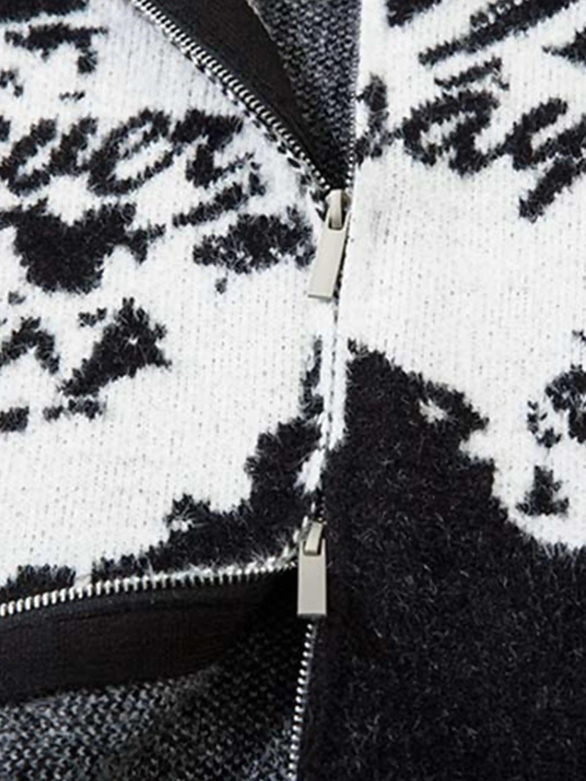 Concert Outfit Hand-Painted Slogan Butterfly Jacquard Cardigan Concert Outfit Hand-Painted Slogan Butterfly Jacquard Cardigan