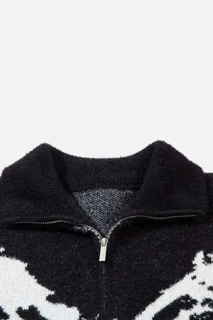 Concert Outfit Hand-Painted Slogan Butterfly Jacquard Cardigan