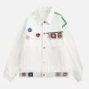 Concert Outfit Handmade Floral Crochet Utility Denim Jacket