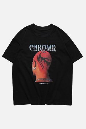 Concert Outfit Head Print Hip Hop T-Shirt