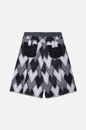 Concert Outfit Heart Patchwork Jorts