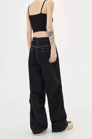 Concert Outfit Heart Rivet Multi-Pocket Jeans
