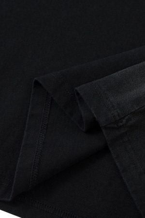 Concert Outfit Heavy Cotton Washed Cross Shield Print T-Shirt