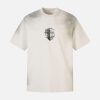 Concert Outfit Heavy Cotton Washed Cross Shield Print T-Shirt
