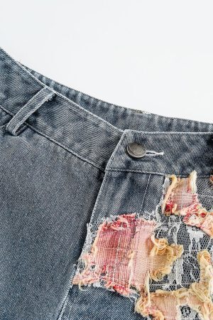 Concert Outfit Heavy Craftsmanship Lace Crop Jorts