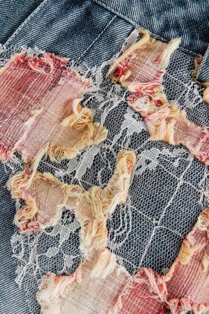 Concert Outfit Heavy Craftsmanship Lace Crop Jorts