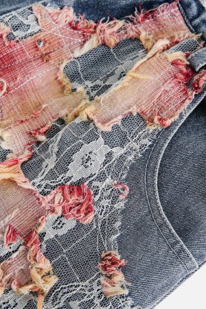 Concert Outfit Heavy Craftsmanship Lace Jorts