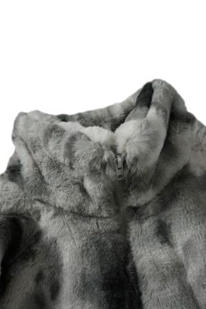 Concert Outfit Heavy-Duty Faux Lambswool Tie-Dye Urban Jacket