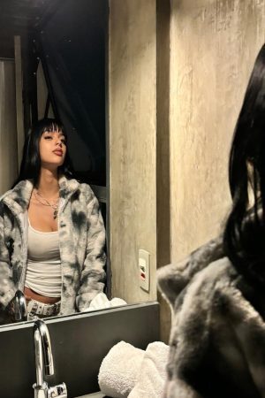 Concert Outfit Heavy-Duty Faux Lambswool Tie-Dye Urban Jacket