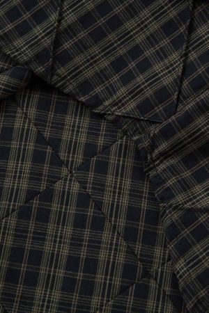 Concert Outfit Heavy Plaid Pleated Striped Faux Two-Piece Polo Shirt