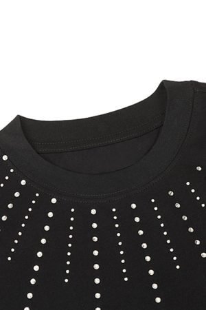 Concert Outfit Heavy Rhinestone Short-Sleeve T-Shirt