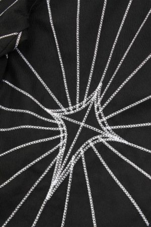 Concert Outfit Heavy Spider Web Embroidered Topstitch Jeans