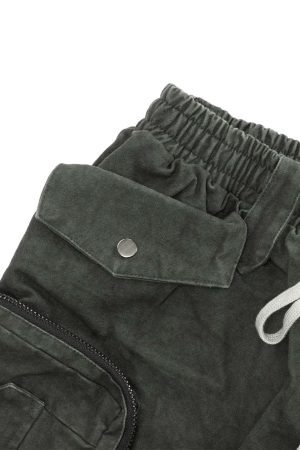 Concert Outfit Heavy Tie Dye Multi Pockets Washed Shorts