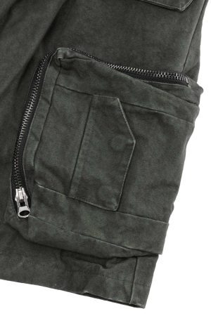 Concert Outfit Heavy Tie Dye Multi Pockets Washed Shorts