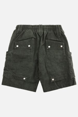 Concert Outfit Heavy Tie Dye Multi Pockets Washed Shorts