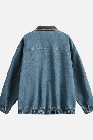 Concert Outfit Heavy Washed Denim Work Jacket