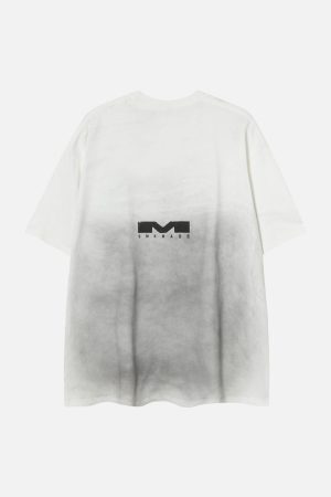 Concert Outfit Heavy Washed Distressed Dirty Print Letter T-Shirt